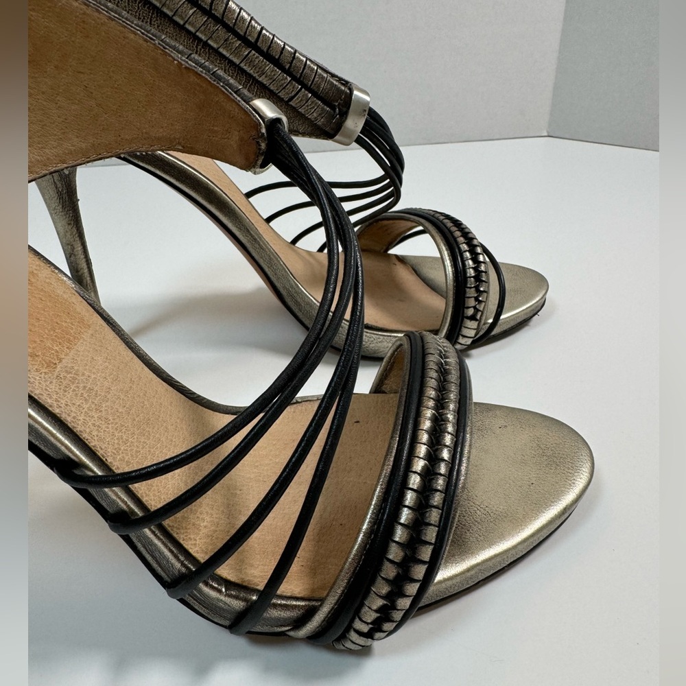 L.A.M.B. LAMB Women's Karoline Strappy Stiletto Heels Gunmetal size 10 M Y2K - Picture 9 of 16